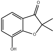 2,2-ジメチル-7-ヒドロキシ-2,3-ジヒドロベンゾフラン-3-オン 化学構造式