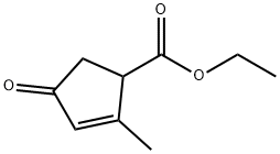 2-メチル-4-オキソシクロペント-2-エンカルボン酸エチルエステル 化学構造式