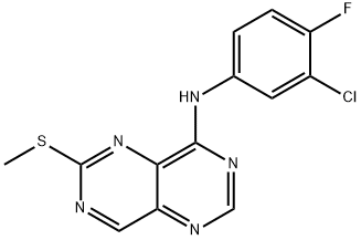 N-(3-chloro-4-fluorophenyl)-6-(methylthio)pyrimido[5,4-d]pyrimidin-4-amine Structure