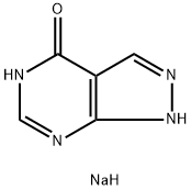 1H-吡唑并[3,4-D]嘧啶-4-醇单钠盐 结构式