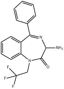 3-氨基-5-苯基-1-(2,2,2-三氟乙基)-1H-苯并[E][1,4]二氮杂革-2(3H)-酮, 177954-78-8, 结构式