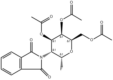 2-デオキシ-2-フタルイミド-3,4,6-トリ-O-アセチル-Α-D-ガラクトピラノシル=フルオリド 化学構造式