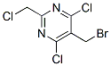 5-(bromomethyl)-4,6-dichloro-2-(chloromethyl)pyrimidine Structure