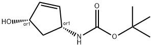 Carbamic acid, [(1R,4S)-4-hydroxy-2-cyclopenten-1-yl]-, 1,1-dimethylethyl Struktur