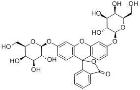 フルオレセイン ジ-Β-D-ガラクトピラノシド 化学構造式