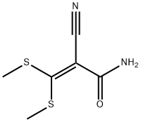 2-シアノ-3,3-ビス(メチルチオ)アクリルアミド 化学構造式