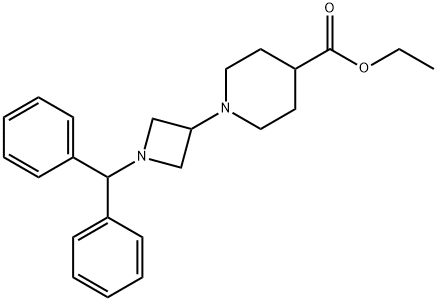 4-Piperidinecarboxylic acid,1-[1-(diphenylmethyl)-3-azetidinyl]-,ethyl ester Structure