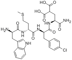 H-D-TRP-D-MET-P-CHLORO-D-PHE-GLA-NH2, 178396-45-7, 结构式