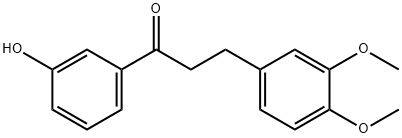 3-(3,4-ジメトキシフェニル)-1-(3-ヒドロキシフェニル)-1-プロパノン 化学構造式