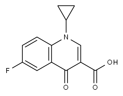 3-Quinolinecarboxylic acid, 1-cyclopropyl-6-fluoro-1,4-dihydro-4-oxo- Structure