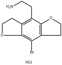 1-(8-Bromo-2,3,6,7-tetrahydrobenzodifuran-4-yl)-2-aminoethane hydrochloride Struktur
