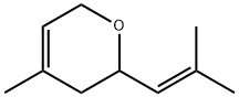 4-メチル-2-(2-メチル-1-プロペニル)-3,6-ジヒドロ-2H-ピラン 化学構造式