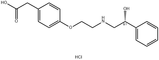 4-[2-[[(2R)-2-HYDROXY-2-PHENYLETHYL]AMINO]ETHOXY]-BENZENEACETIC ACID HYDROCHLORIDE Structure