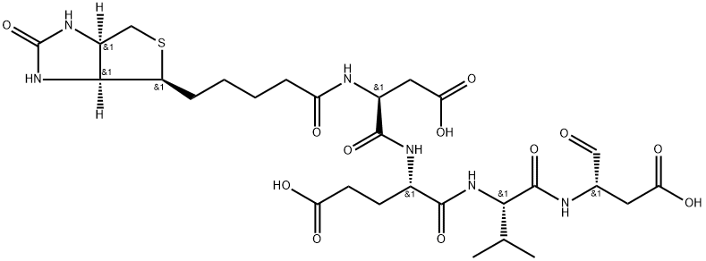 BIOTINYL-ASP-GLU-VAL-ASP-ALDEHYDE (PSEUDO ACID), 178603-73-1, 结构式