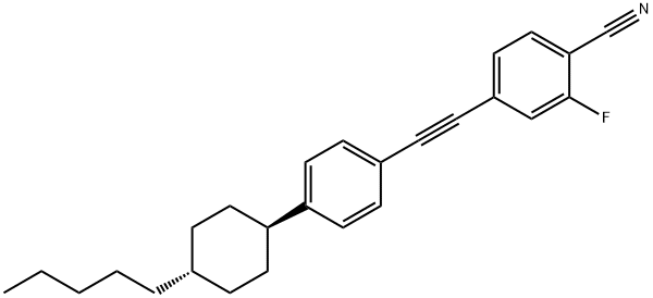 4-(反式-4-戊基环己基苯乙炔)-2-氟苯腈,178628-30-3,结构式