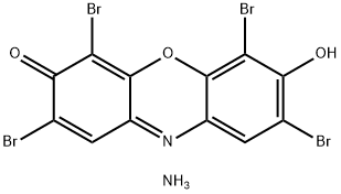 3H-Phenoxazin-3-one, 2,4,6,8-tetrabromo-7-hydroxy-, ammonium salt Struktur