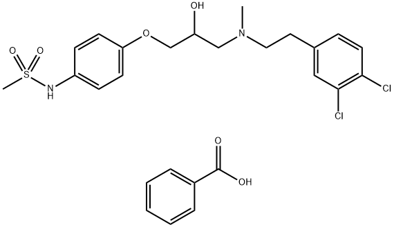 N-[4-[3-[[2-(3,4-二氯苯基)乙基]甲基氨基]-2-羟基丙氧基]苯基]甲磺酰胺盐酸盐,178894-81-0,结构式