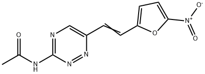 N-[6-[2-(5-ニトロ-2-フリル)ビニル]-1,2,4-トリアジン-3-イル]アセトアミド 化学構造式