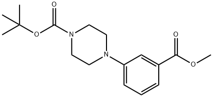 4-[3-(METHOXYCARBONYL)PHENYL]-1-PIPERAZINECARBOXYLIC ACID, 1,1-DIMETHYLETHYL ESTER Structure