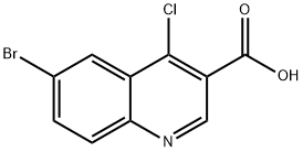6-ブロモ-4-クロロキノリン-3-カルボン酸 化学構造式