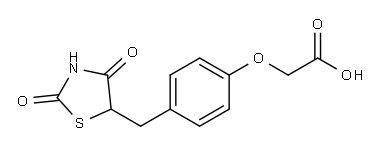 Acetic acid, 2-[4-[(2,4-dioxo-5-thiazolidinyl)methyl]phenoxy]- 化学構造式
