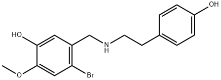 N-(4-羟基苯乙基)-2-溴-5-羟基-4-甲氧基苄胺, 179107-93-8, 结构式