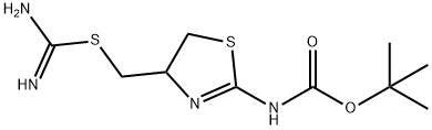 Carbamic  acid,  [4-[[(aminoiminomethyl)thio]methyl]-4,5-dihydro-2-thiazolyl]-,  1,1-dimethylethyl  ester  (9CI) 化学構造式