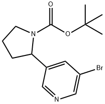 tert-butyl 2-(5-broMopyridin-3-yl)pyrrolidine-1-carboxylate Struktur