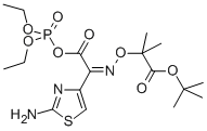 4-THIAZOLEACETIC ACID, 2-AMINO-ALPHA-[[2-(1,1-DIMETHYLETHOXY)-1,1-DIMETHYL-2-OXOETHOXY]IMINO]-, ANHYDRIDE WITH DIETHYL HYDROGEN PHOSPHATE, (Z)- 化学構造式