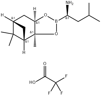 トリフルオロ酢酸(R)-ボロロイシン-(1S,2S,3R,5S)-(+)-ピナンジオールエステル 化学構造式