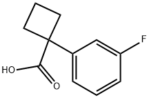 1-(3-フルオロフェニル)シクロブタン-1-カルボン酸 化学構造式