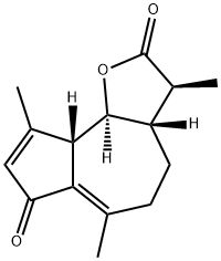 (3S)-3β,6,9-トリメチル-3,3a,4,5,9aβ,9bα-ヘキサヒドロアズレノ[4,5-b]フラン-2,7-ジオン 化学構造式