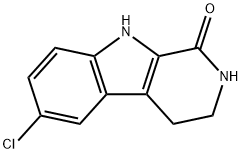 6-クロロ-2,3,4,9-テトラヒドロ-1H-ピリド[3,4-b]インドール-1-オン 化学構造式