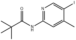 N-(5-ヨード-4-メチル-ピリジン-2-イル)-2,2-ジメチル-プロピオンアミド 化学構造式
