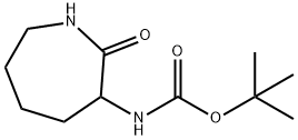 (±)-N-Α-BOC-アミノ-Ε-カプロラクタム 化学構造式