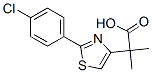 2-[2-(p-Chlorophenyl)thiazol-4-yl]-2-methylpropionic acid Struktur