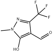 5-Hydroxy-1-methyl-3-trifluoromethyl-1H-pyrazole-4-carbaldehyde 化学構造式