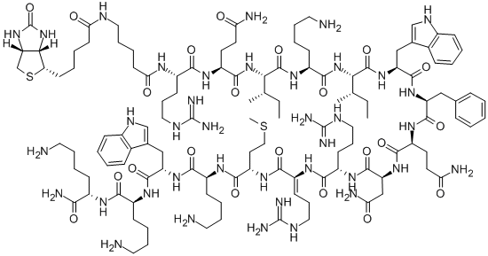 BIOTINYL-5-AMINOPENTANOYL-ANTENNAPEDIA HOMEOBOX (43-58) AMIDE, 179764-32-0, 结构式