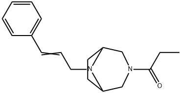 8-Cinnamyl-3-propionyl-3,8-diazabicyclo[3.2.1]octane Struktur