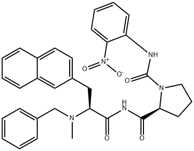 1-[[(2-NITROPHENYL)AMINO]CARBONYL]-L-PROLYL-N-METHYL-3-(2-NAPHTHALENYL)-N-(PHENYLMETHYL)-L-ALANINAMIDE Structure