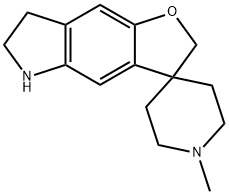 Spiro[2H-furo[2,3-f]indole-3(5H),4'-piperidine], 6,7-dihydro-1'-Methyl- Struktur