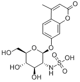 4-甲基香豆素基-2-脱氧-2-硫酸氨基-Α-D-吡喃葡萄糖苷钠盐 结构式