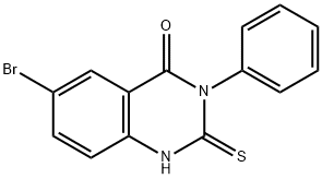 6-溴-3-苯基-2-硫烷基-3,4-二氢喹唑啉-4-酮, 18009-07-9, 结构式