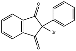 2-ブロモ-2-フェニルインダン-1,3-ジオン 化学構造式