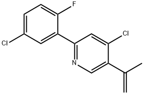4-chloro-2-(5-chloro-2-fluorophenyl)-5-(prop-1-en-2-yl)pyridine Struktur