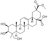 (4R,20S)-2β,3β,23-トリヒドロキシオレアナ-12-エン-28,30-二酸30-メチル 化学構造式