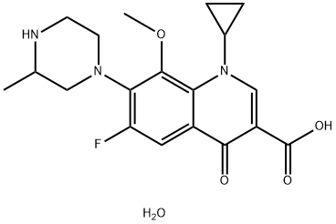 ガチフロキサシン1.5水和物 化学構造式