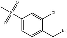 1-(ブロモメチル)-2-クロロ-4-(メチルスルホニル)ベンゼン 化学構造式