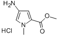 4-AMINO-1-METHYL-1H-PYRROLE-2-CARBOXYLIC ACID-METHYL ESTER HCL;METHYL 4-AMINO-1-METHYL-1H-PYRROLE-2-CARBOXYLATE HYDROCHLORIDE;METHYL-4-AMINO-1-METHYL PYRROLE-2-CARBOXYLATE HYDROCHLORIDE;H-NH(4)-MEPYL-(2)-OME HCL;4-AMINO-1-METHYLPYRROLE-2-CARBOXYLIC ACID METHYL ESTER HYDROCHLORIDE;4-AMINO-1-METHYL-1H-PYRROLE-2-CARBOXY, 180258-45-1, 结构式