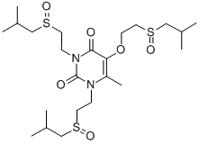 1,3-Bis(isobutylsulfinylethyl)-5-isobutylsulfinylethoxy-6-methyluracil Structure